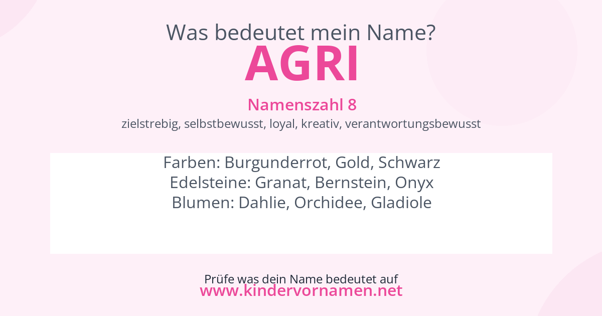 Was bedeutet der Name Agri?