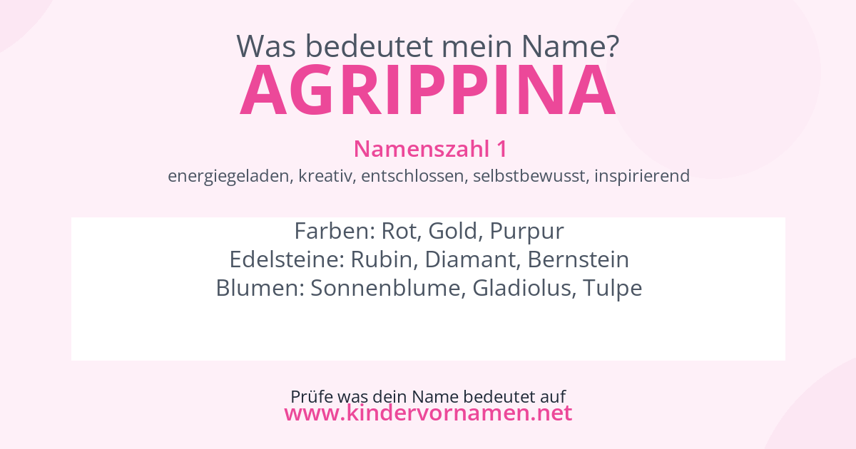 Was bedeutet der Name Agrippina?