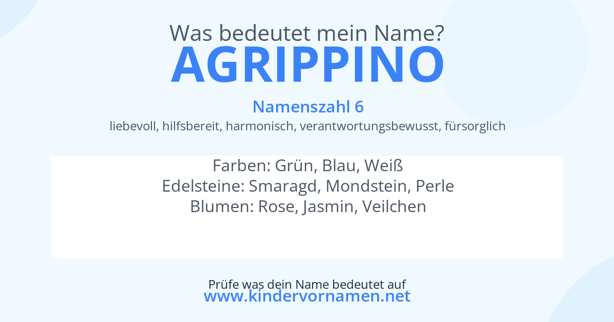 Was bedeutet der Name Agrippino?