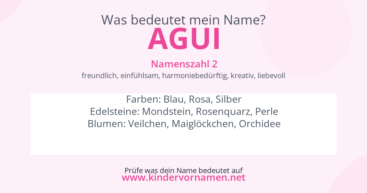 Was bedeutet der Name Agui?