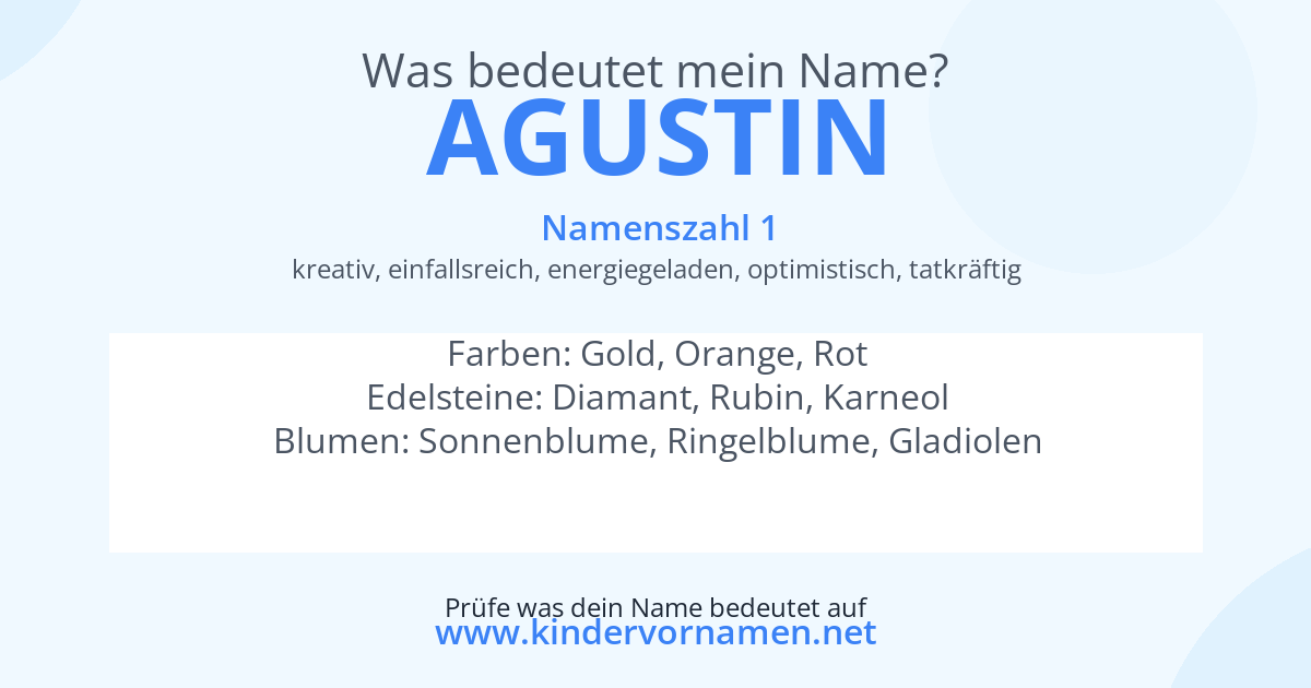 Was bedeutet der Name Agustin?