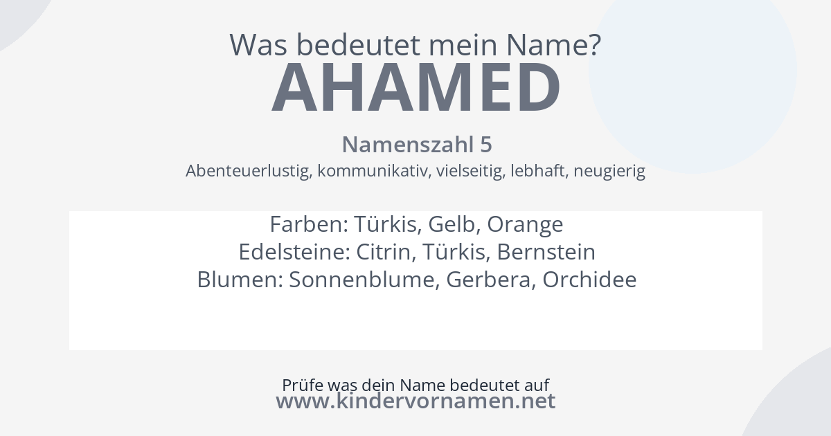 Was bedeutet der Name Ahamed?