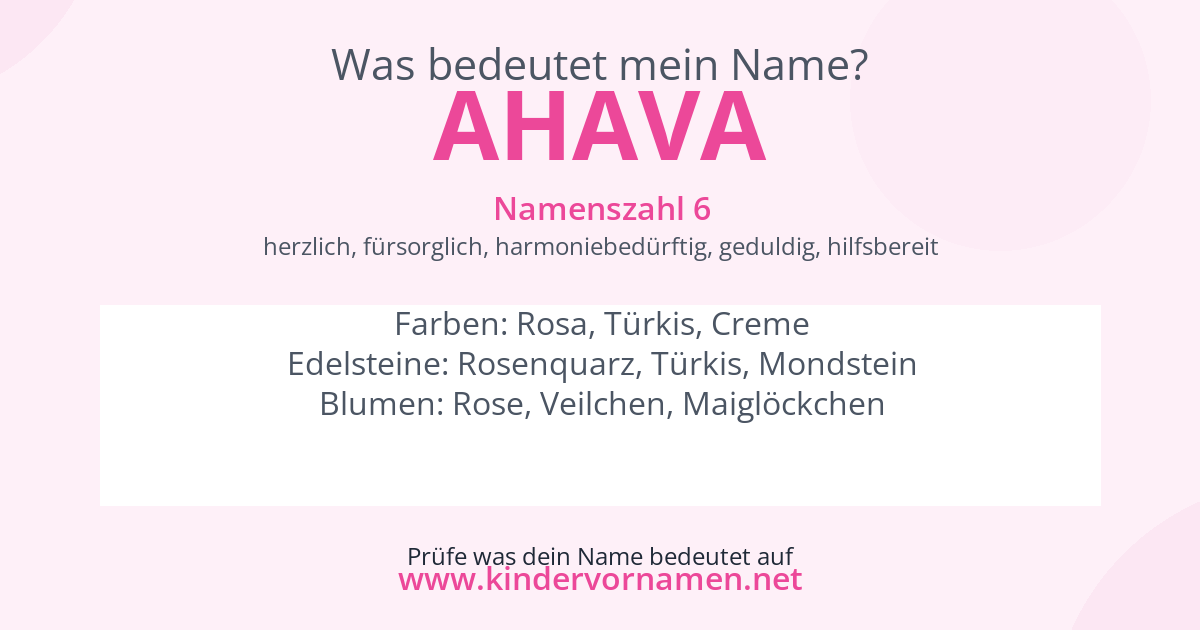 Was bedeutet der Name Ahava?