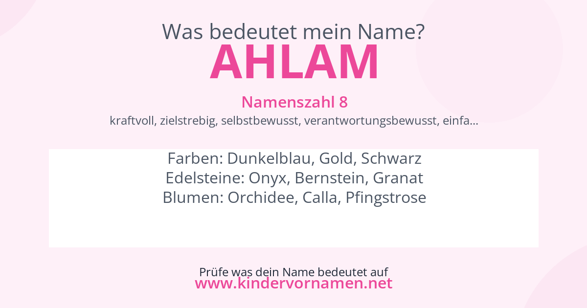 Was bedeutet der Name Ahlam?