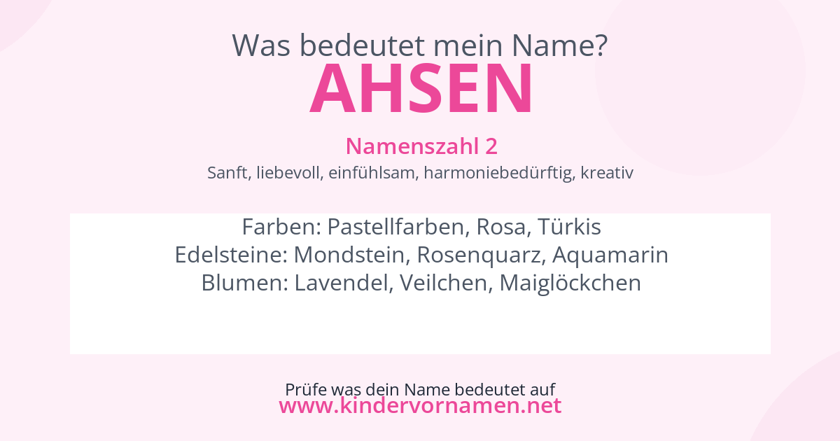 Was bedeutet der Name Ahsen?