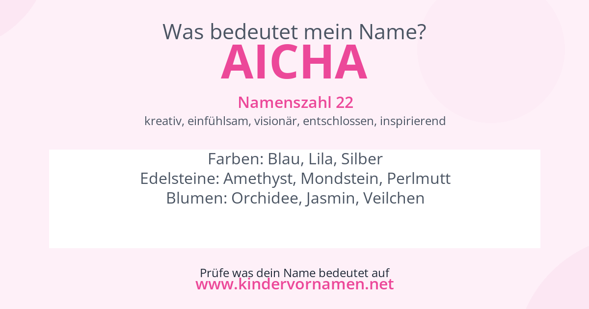 Was bedeutet der Name Aicha?