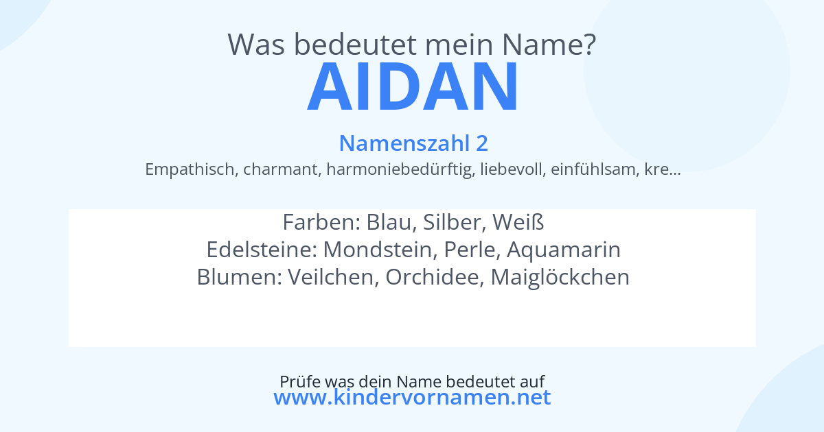 Was bedeutet der Name Aidan?