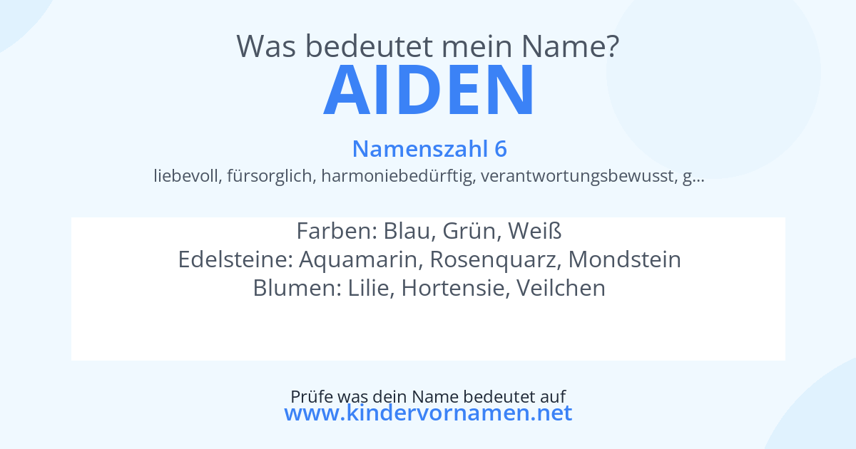 Was bedeutet der Name Aiden?
