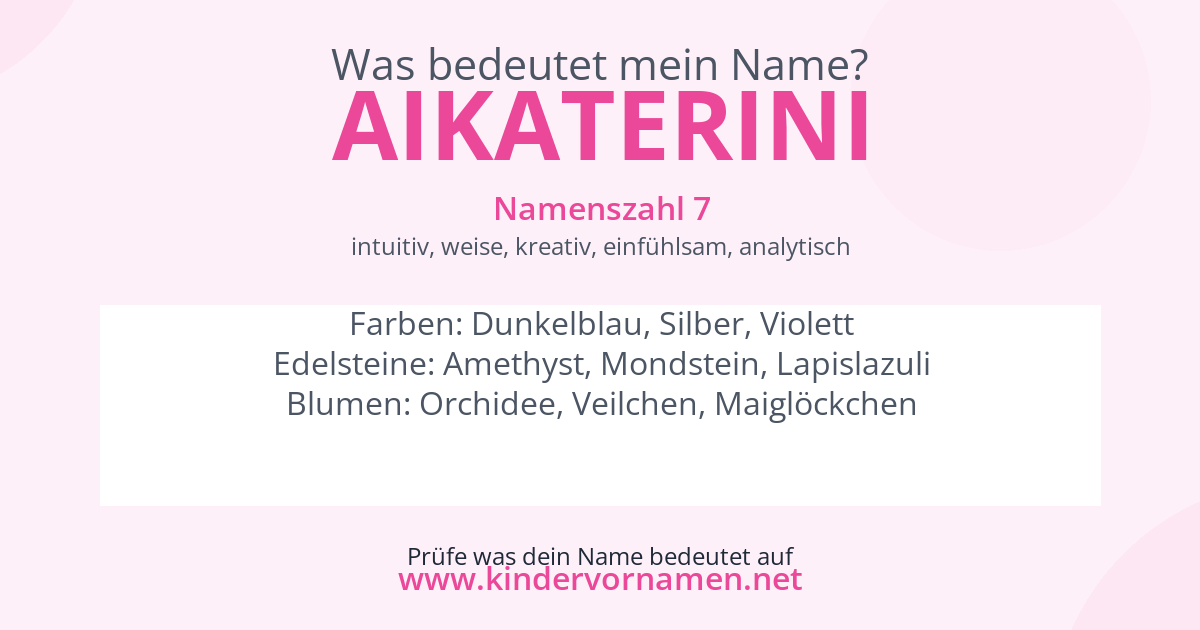 Was bedeutet der Name Aikaterini?