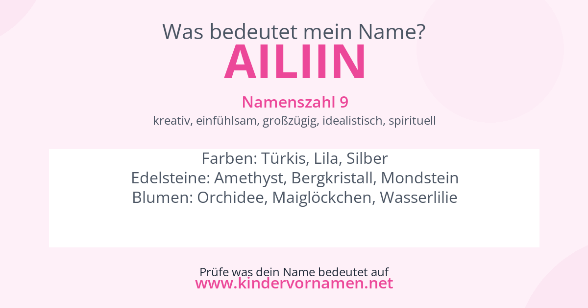 Was bedeutet der Name Ailiin?