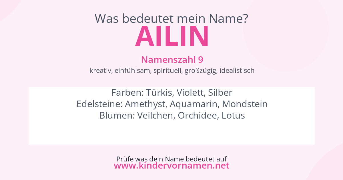 Was bedeutet der Name Ailin?