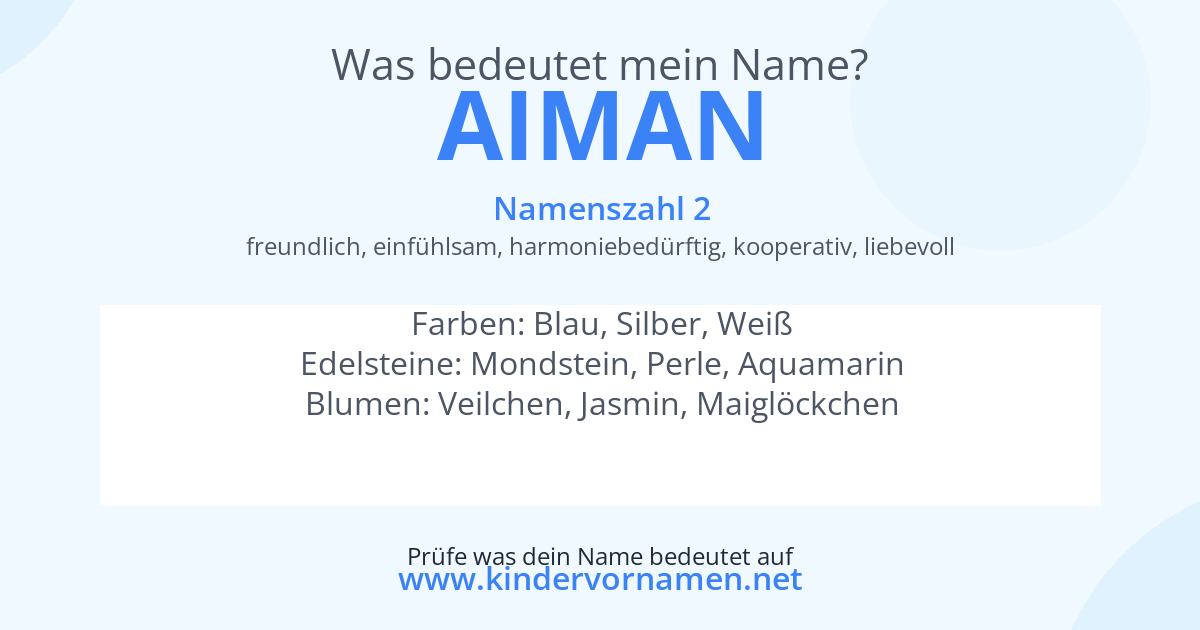 Was bedeutet der Name Aiman?