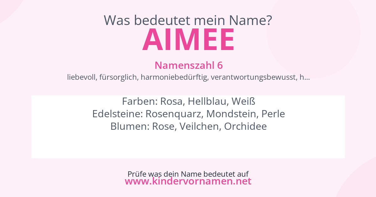 Was bedeutet der Name Aimee?