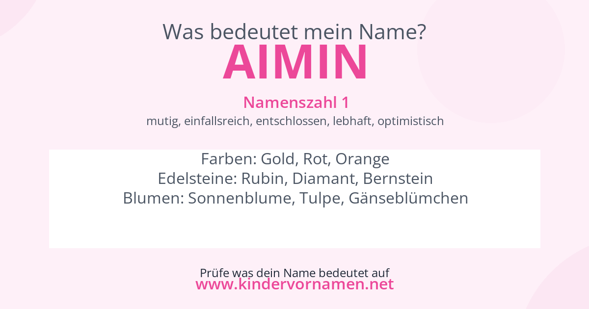 Was bedeutet der Name Aimin?