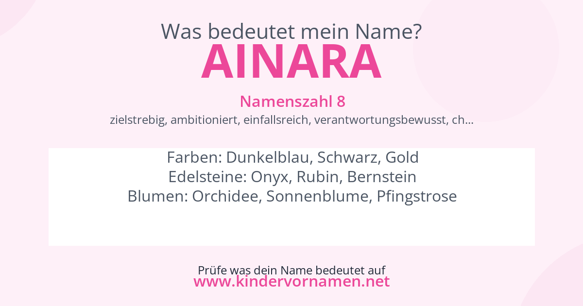 Was bedeutet der Name Ainara?
