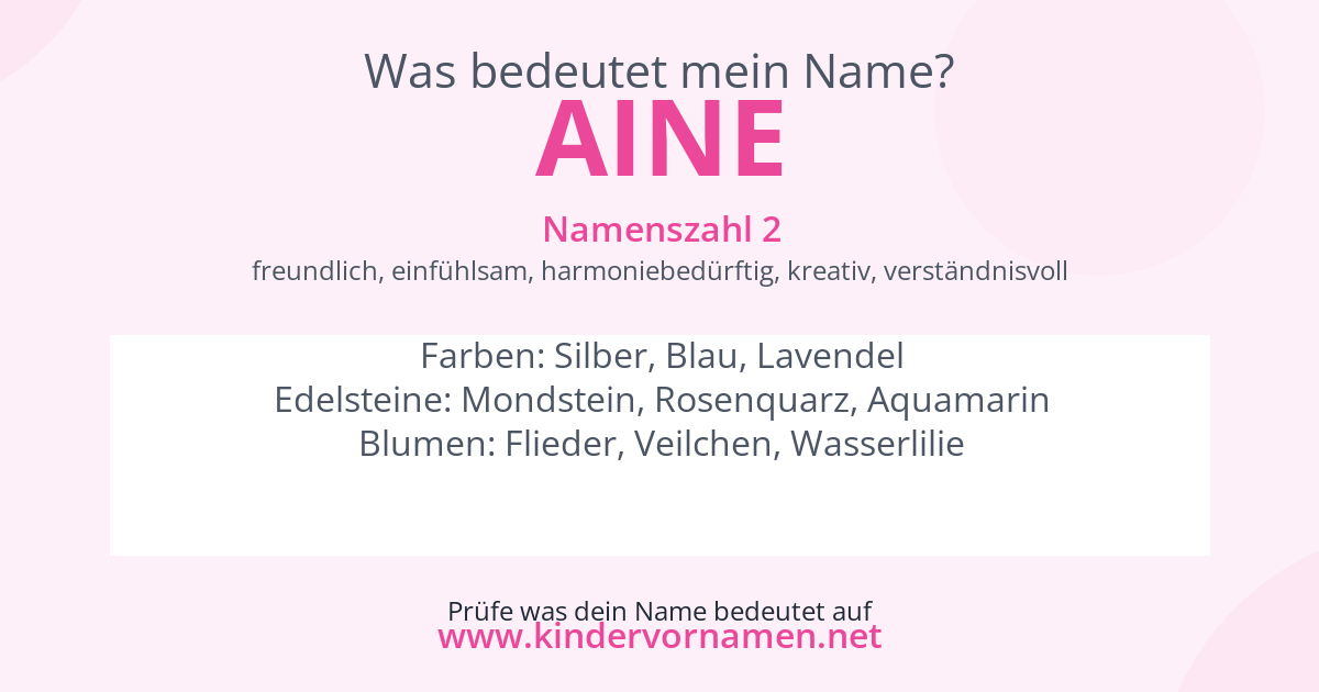 Was bedeutet der Name Aine?