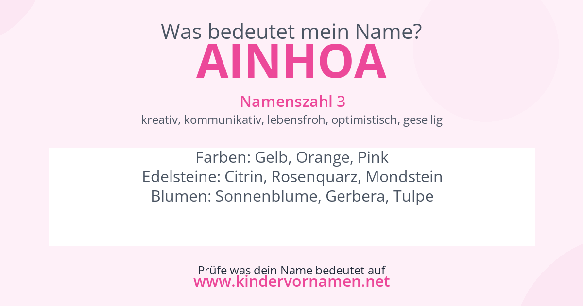 Was bedeutet der Name Ainhoa?