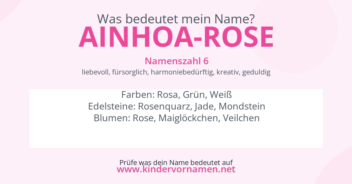 Was bedeutet der Name Ainhoa-Rose?