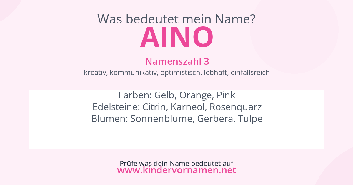 Was bedeutet der Name Aino?
