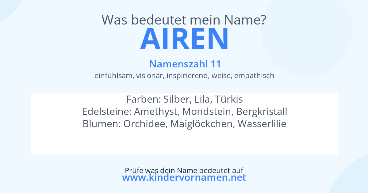 Was bedeutet der Name Airen?