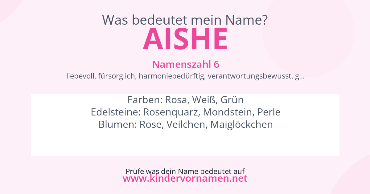 Was bedeutet der Name Aishe?