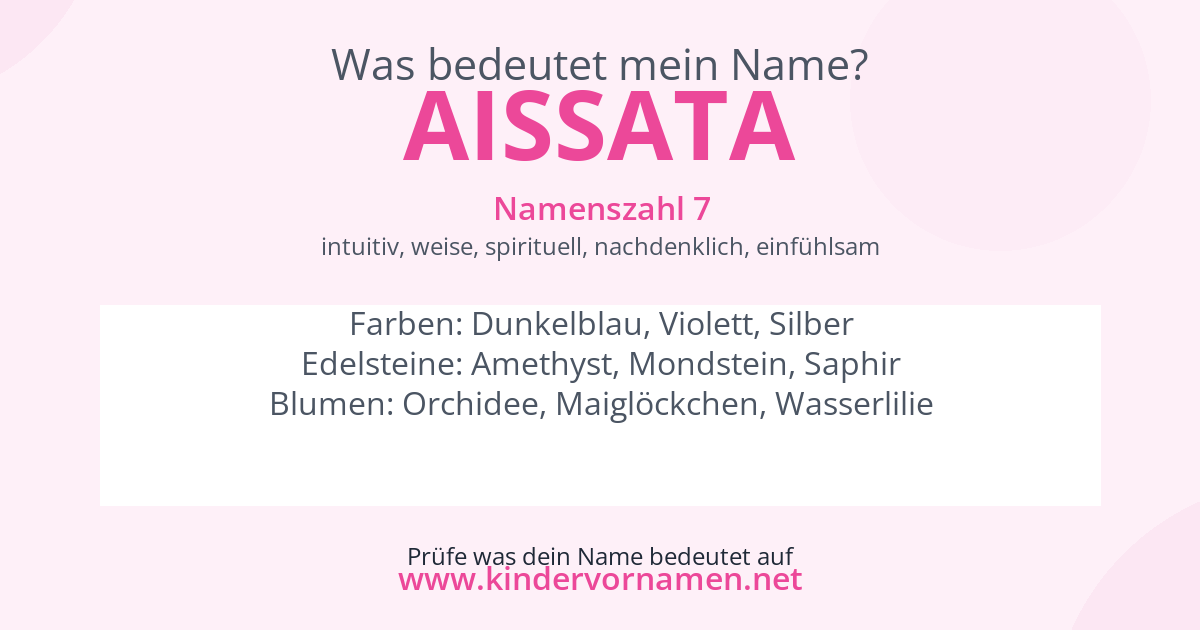 Was bedeutet der Name Aissata?
