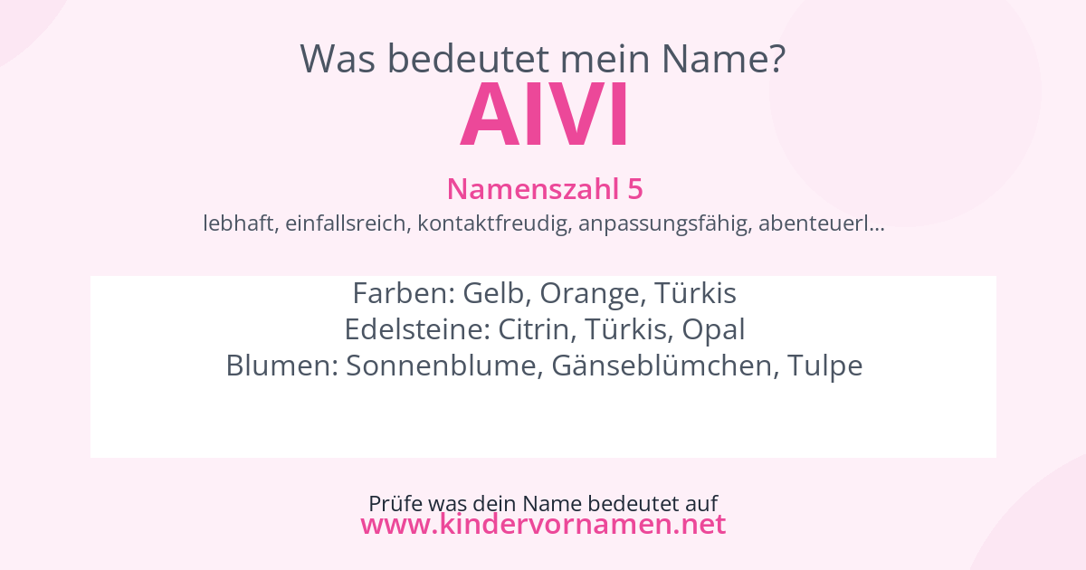 Was bedeutet der Name Aivi?
