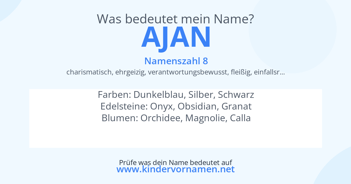Was bedeutet der Name Ajan?