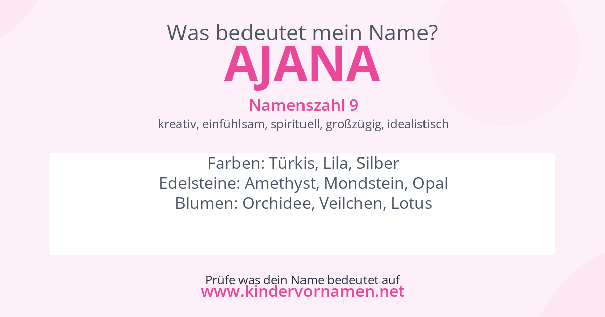 Was bedeutet der Name Ajana?