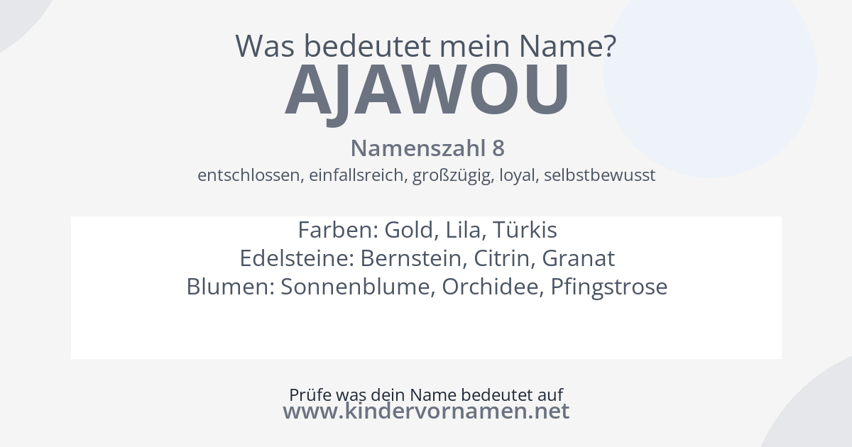 Was bedeutet der Name Ajawou?