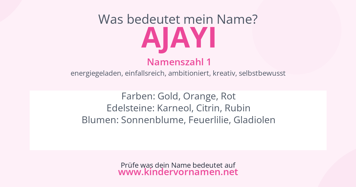 Was bedeutet der Name Ajayi?