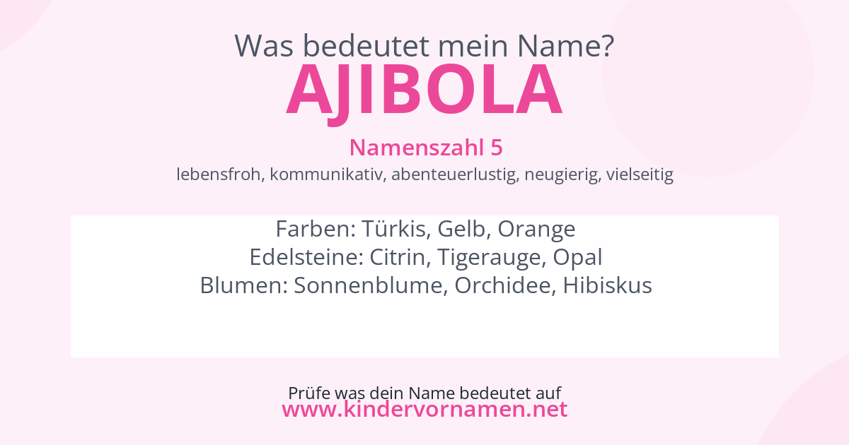 Was bedeutet der Name Ajibola?