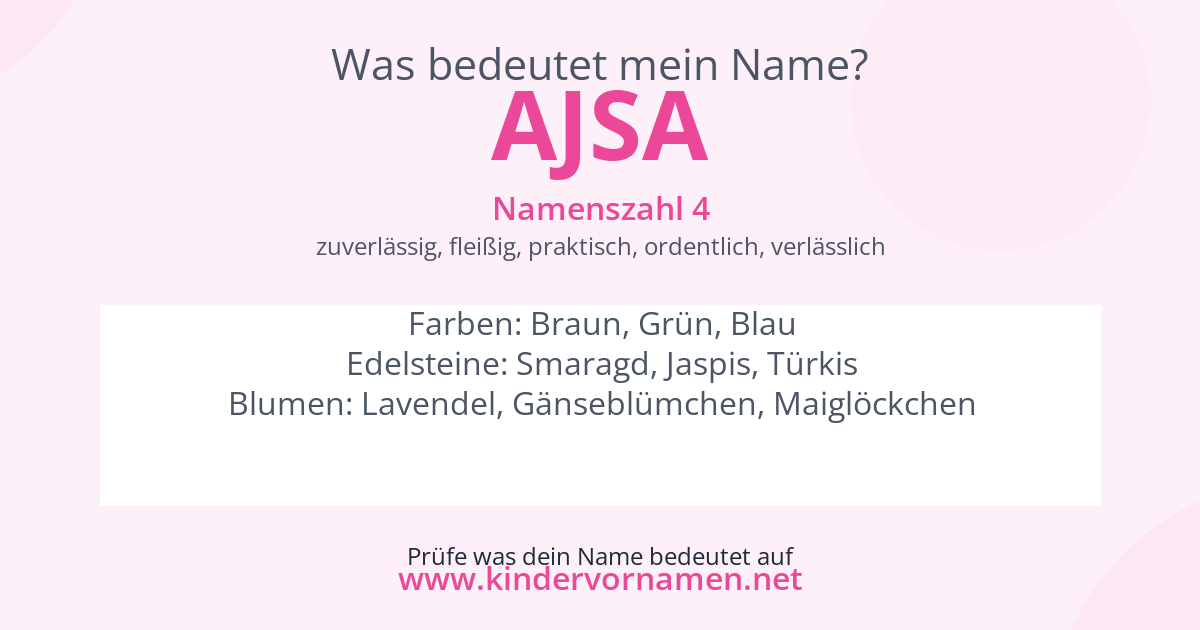 Was bedeutet der Name Ajsa?