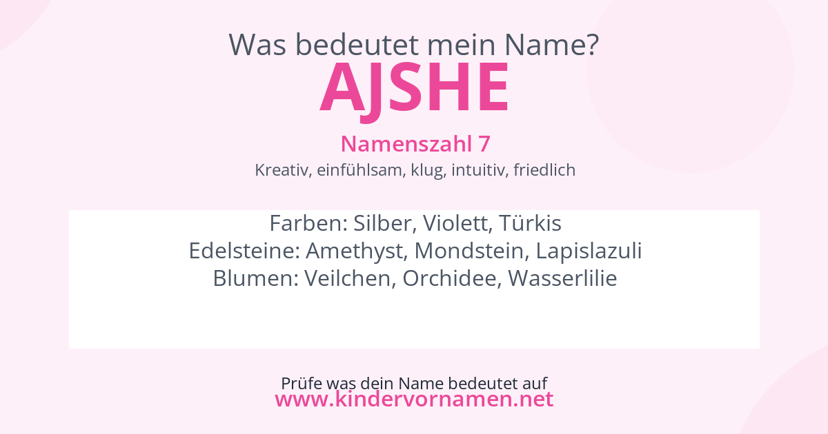 Was bedeutet der Name Ajshe?