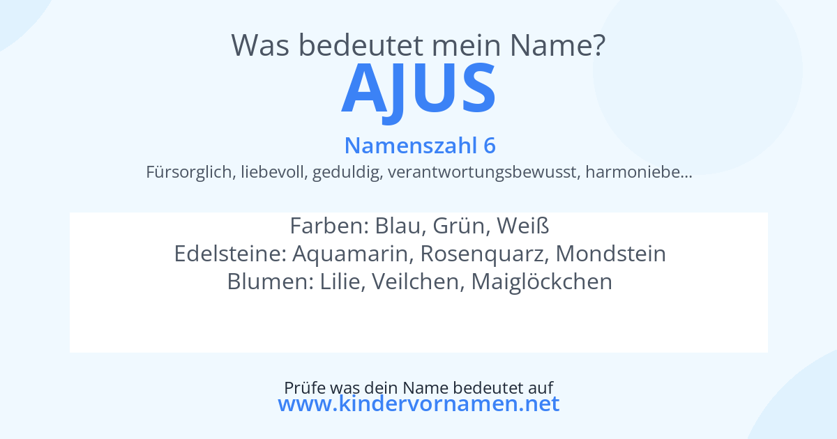 Was bedeutet der Name Ajus?