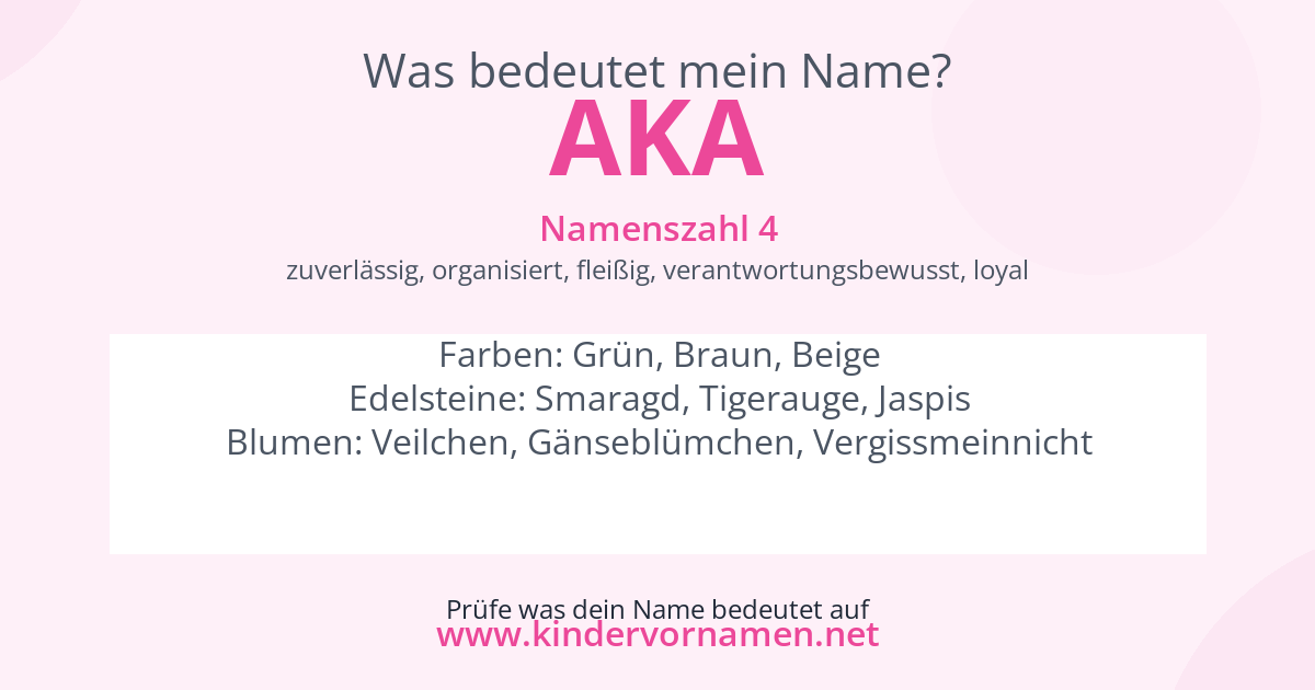 Was bedeutet der Name Aka?
