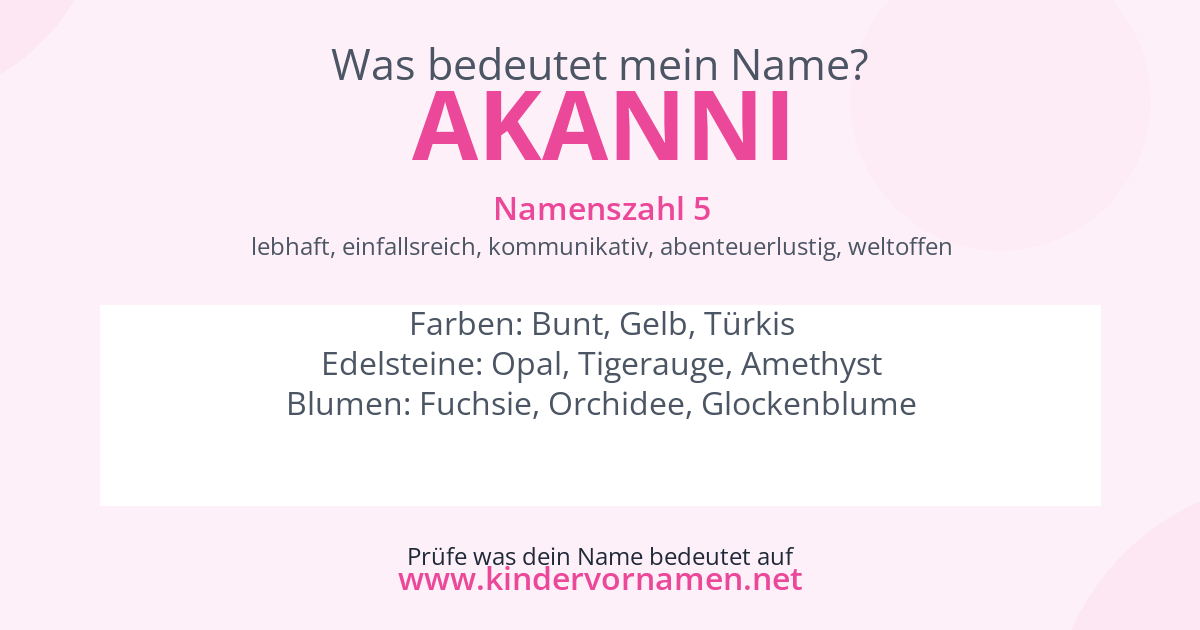 Was bedeutet der Name Akanni?