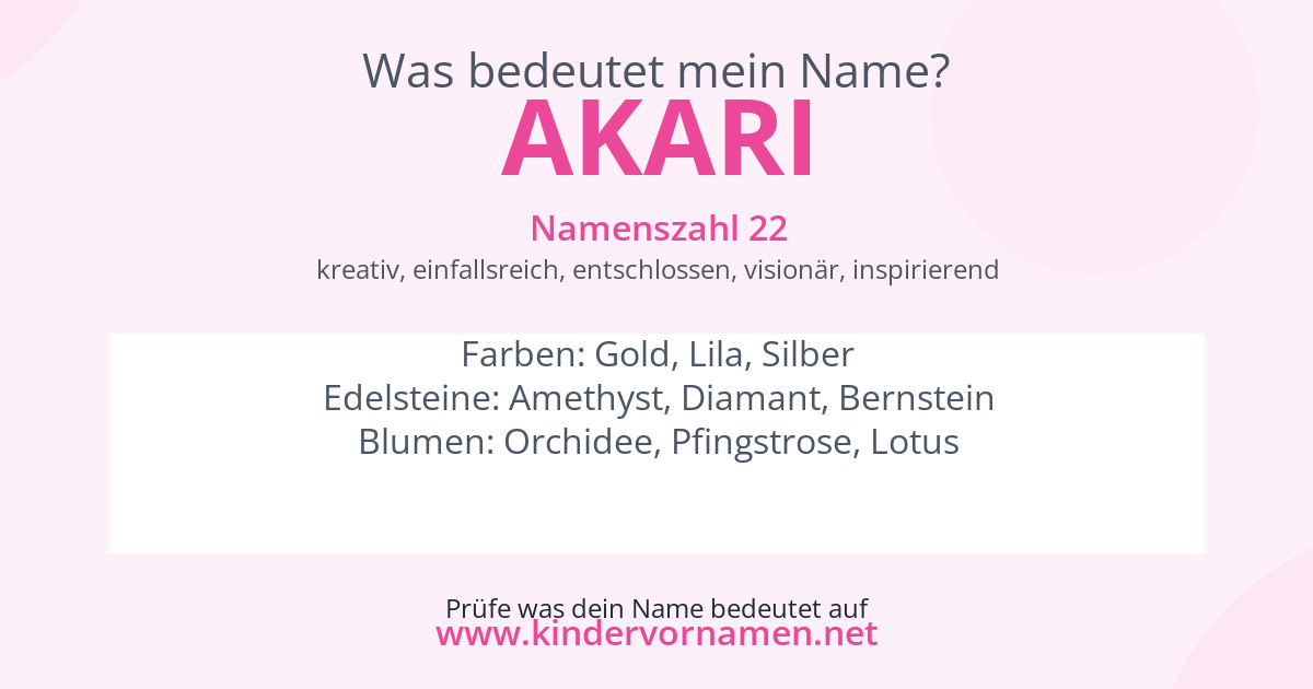 Was bedeutet der Name Akari?