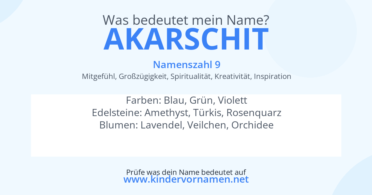 Was bedeutet der Name Akarschit?