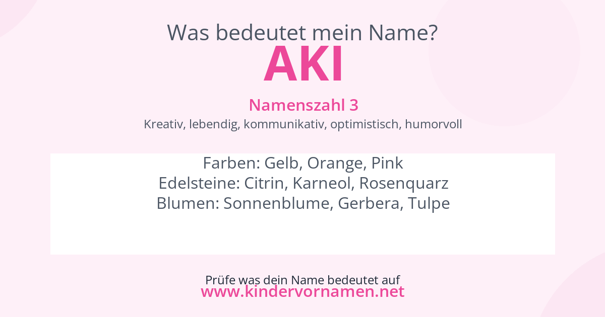Was bedeutet der Name Aki?