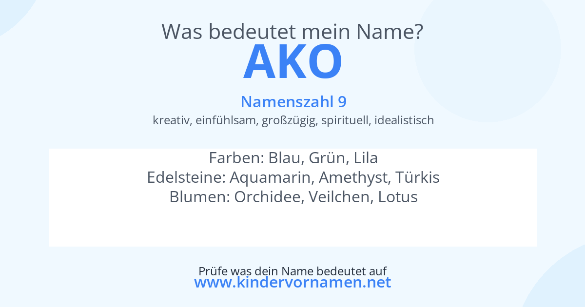 Was bedeutet der Name Ako?