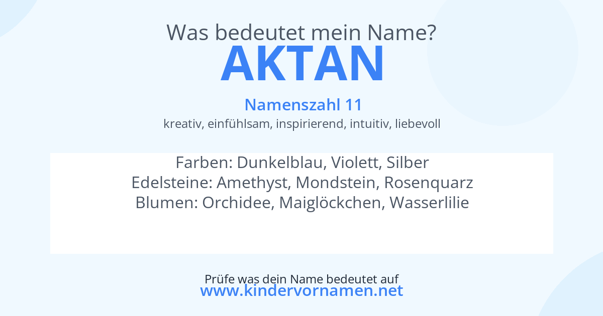 Was bedeutet der Name Aktan?