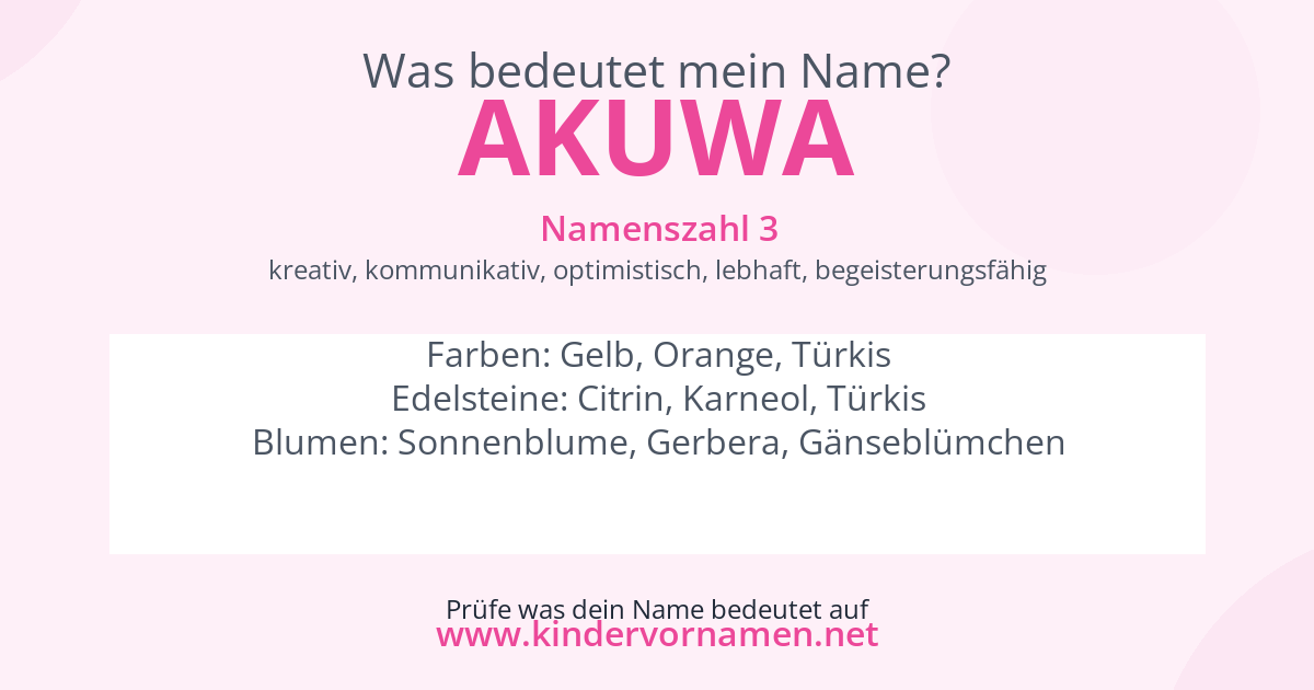 Was bedeutet der Name Akuwa?