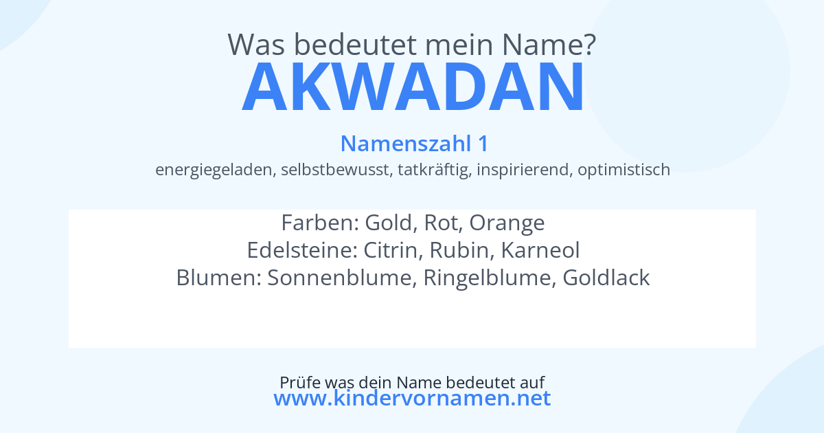 Was bedeutet der Name Akwadan?