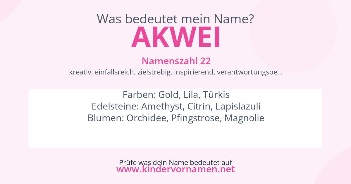 Was bedeutet der Name Akwei?