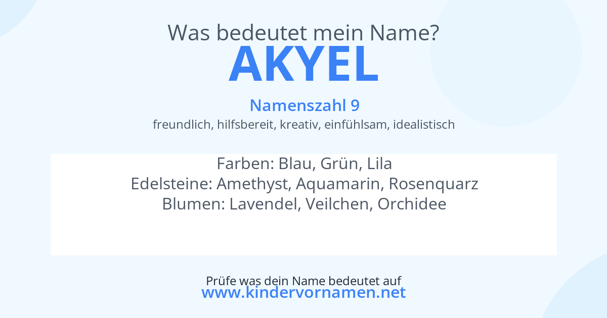Was bedeutet der Name Akyel?