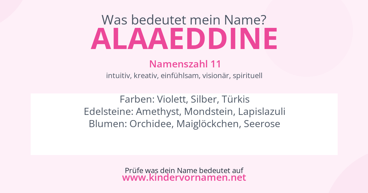 Was bedeutet der Name Alaaeddine?