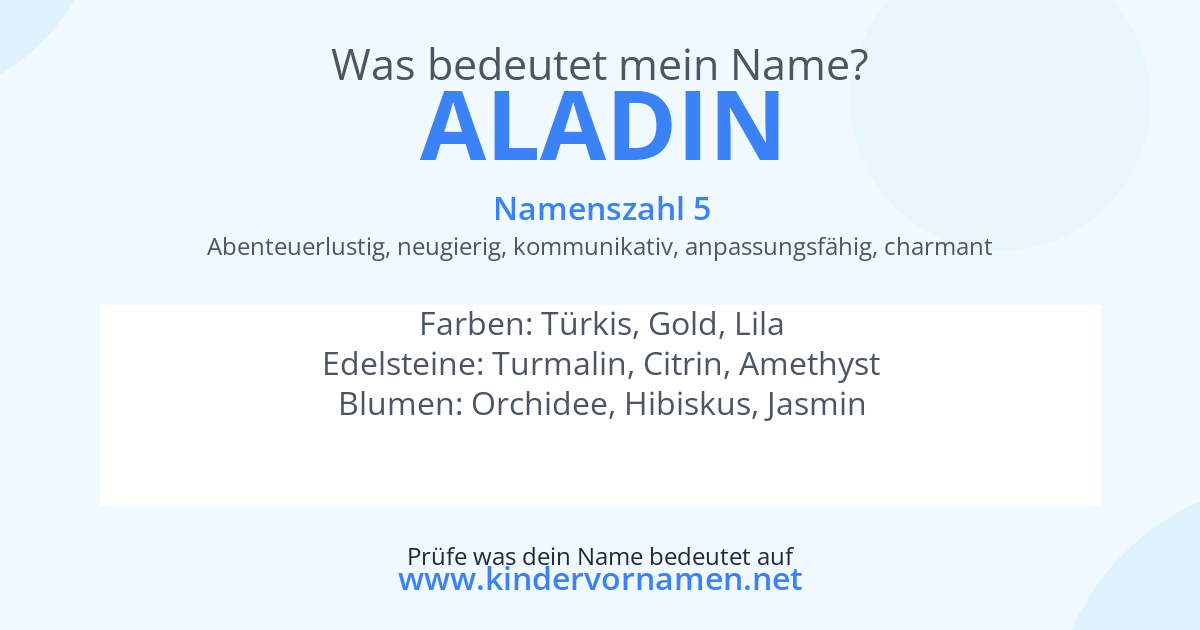 Was bedeutet der Name Aladin?