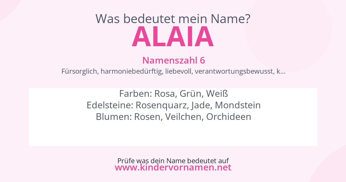 Was bedeutet der Name Alaia?
