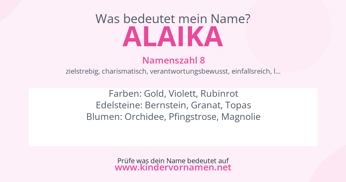 Was bedeutet der Name Alaika?